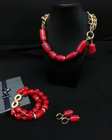 Dây chuyền san hô mix bạc