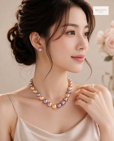 MV2084- Set dây chuyền và bông tai Baroque Elise
