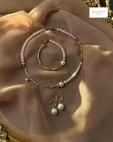 Set dây chuyền + lắc tay + bông tai