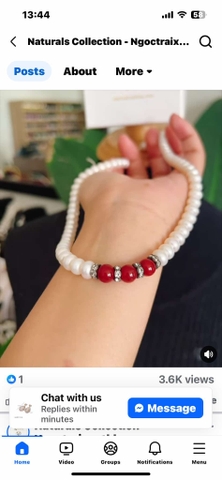 Dây chuyền nhấn 3 viên đá đỏ