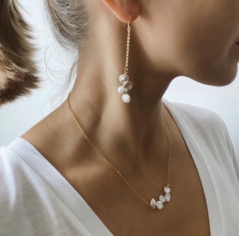 Dây chuyền và bông tai keshi