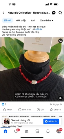 dây chuyền đá đỏ mix baroque