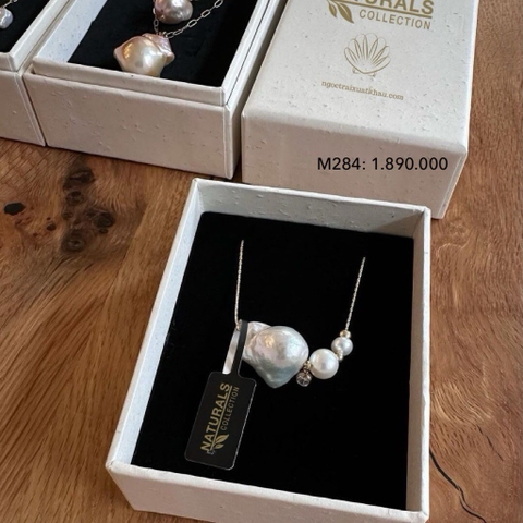 M283 - DÂY CHUYỀN BAROQUE 1 HẠT TRẮNG