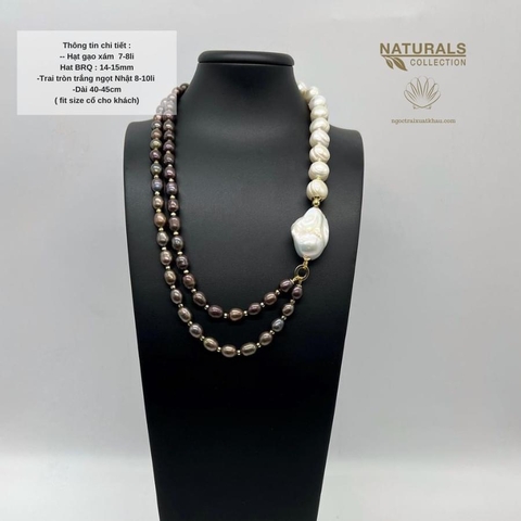 Dây chuyền lông công mix baroque