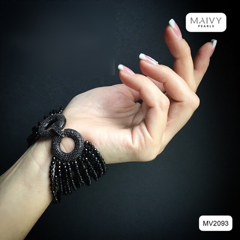 MV2093 - Lắc Tay Đá Spinel Đen Nhiều Sợi
