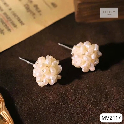 MV2117 | Bông Tai Ngọc Trai Hoa Cẩm Tú Cầu - Kiêu Hãnh Và Tinh Tế