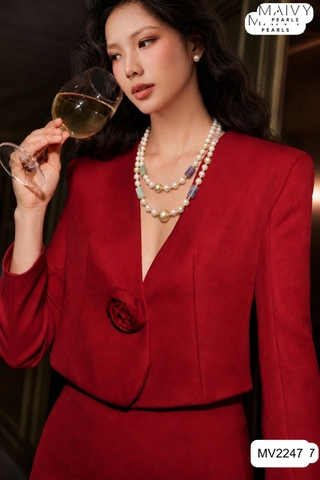 MV2247 - Dây Chuyền Ngọc Trai Trắng Mix Đá Thạch Anh Dạng Lu Các Màu Và Charm Bạc 925 Mạ Vàng 18K