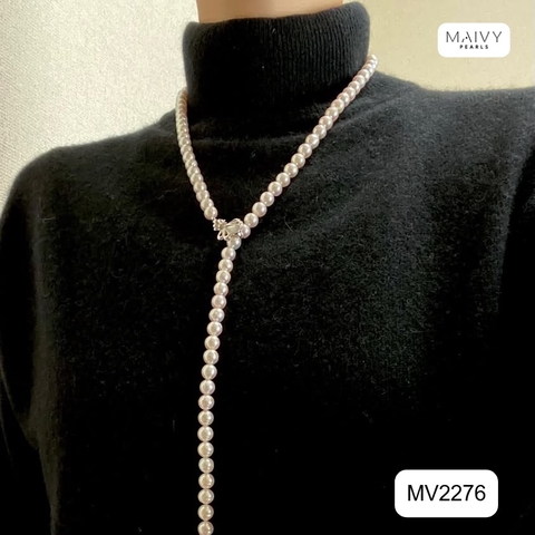 MV2276- Dây chuyền Akoya  mix khóa kẹp thông minh