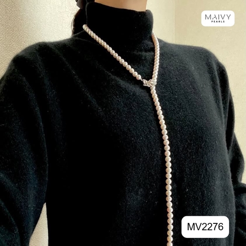 MV2276- Dây chuyền Akoya  mix khóa kẹp thông minh
