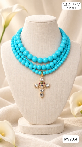MV2304-✨ Đá lam 4 tầng  - Maivy Pearls ✨
