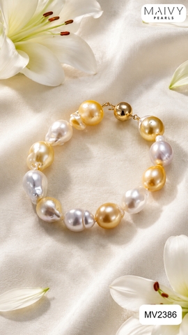 MV2386 - Lắc tay Baroque mix màu tứ quý