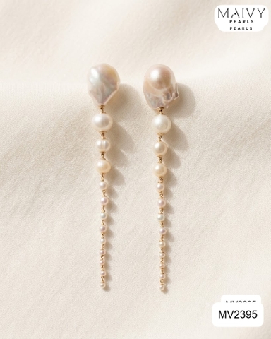 MV2395 - Bông tai Baroque dáng đuổi thả dài