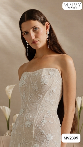 MV2395 - Bông tai Baroque dáng đuổi thả dài