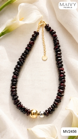 MV2456 - Dây chuyền thạch lựu mix charm