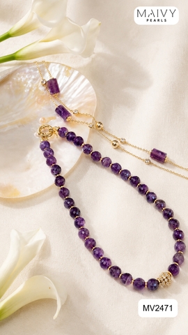 MV2471- Set đá thạch anh tím gồm nhiều sản phẩm