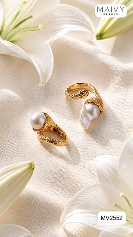MV2552 - Set ngọc trai baroque màu trắng mix phụ kiện bạc 925 mạ vàng 18k hiện đại, cá tính