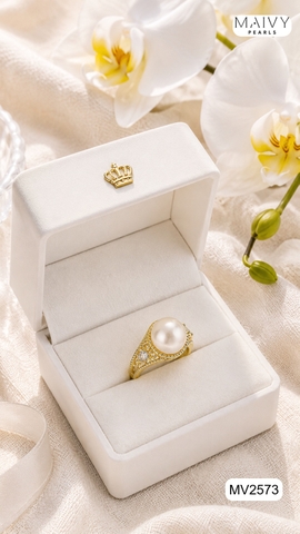 MV2573-✨ Đắm chìm trong vẻ đẹp vương giả của chiếc nhẫn ngọc trai hoàng gia - Maivy Pearls ✨