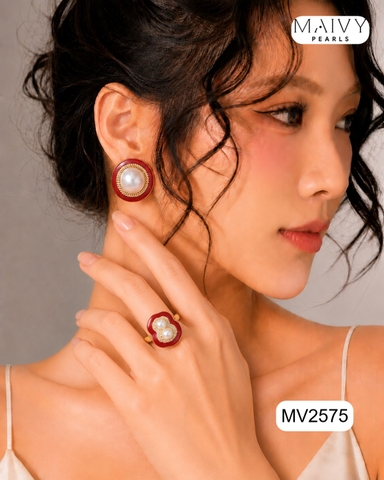 MV2575 -✨ Combo sắc đỏ kiêu kỳ - Tuyệt tác tôn vinh thần thái phái đẹp - Maivy Pearls ✨