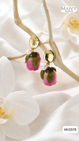 MV2578 - ✨ Nét đẹp vĩnh cửu từ những đóa hồng khô phủ gel - Maivy Pearls ✨