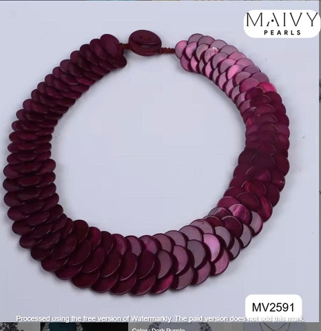 MV2591 - dây chuyền xếp vảy xà cừ hồng