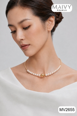 MV2655-Kiềng cổ ngọc trai  – Tối giản, thanh lịch và dễ phối đồ