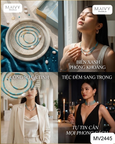 MV2445 -  Set đá lam size nhí mix charm bạc 925 mạ vàng 18k thiết kế hiện đại