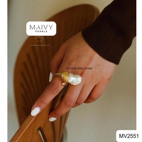 MV2551 - Nhẫn mặt trai dị phụ kiện bạc 925 mạ vàng 18k kiểu dáng hiện đại , cá tính , độc đáo