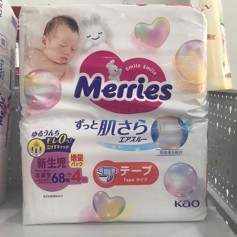 Bỉm merries dán size NB72 (mới)