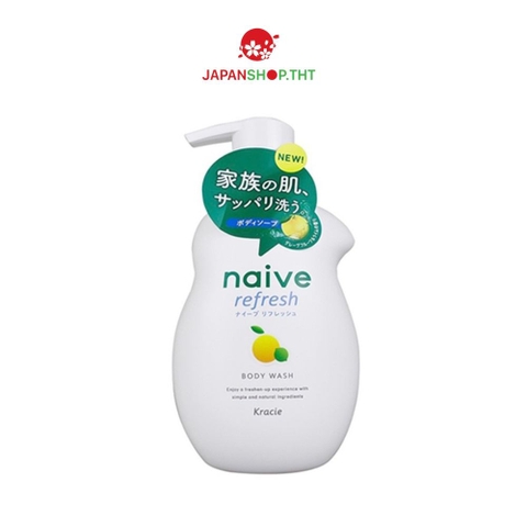 Sữa tắm Kracie Naive dưỡng ẩm chai 530ml (3 mùi) (Bưởi)