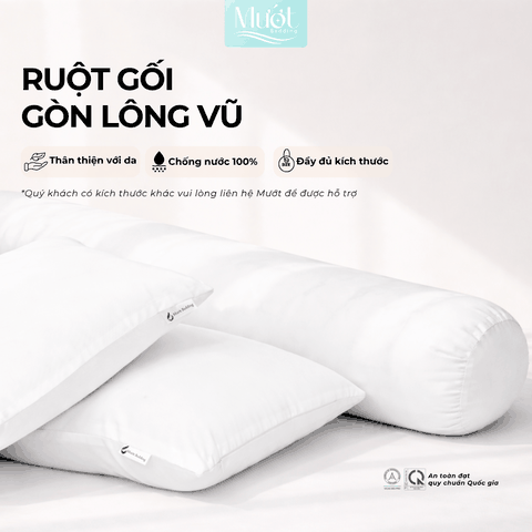 Ruột gối nằm lông vũ - Combo 2 ruột 50x70cm