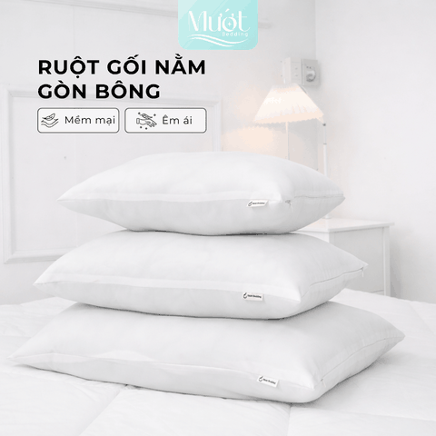 Ruột gối nằm gòn bông, ruột gối ôm Mướt bedding chất liệu gòn bông, gối nằm cao, đàn hồi tốt, nâng đỡ cổ vai gáy