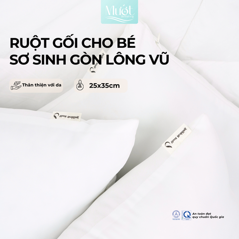 Ruột gối nằm cho bé sơ sinh Mướt Bedding êm mềm, kích thước 25x35cm
