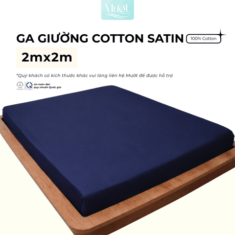 Ga giường Cotton Satin cao cấp Mướt Bedding - 2mx2m (5-12cm)