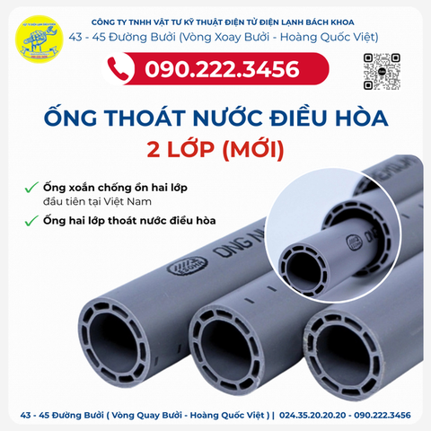 Ống nước 2 lớp Soha (ESOA) UPVC Tiêu âm cách nhiệt cho hệ thống điều hòa