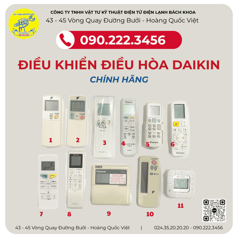 Mua điều khiển điều hòa Daikin chính hãng ở đâu? 090.222.3456