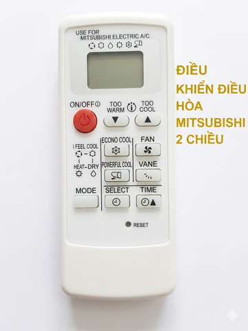 ĐIỀU KHIỂN ĐIỀU HÒA MITSUBISHI ELECTRIC 2 CHIỀU MẶT NHŨ