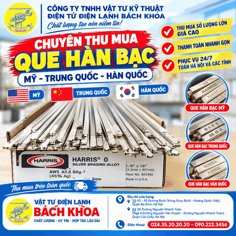 Địa chỉ Thu mua que hàn bạc Mỹ – Trung Quốc – Hàn Quốc tại KĐT Gamuda Gardens - 0902223456