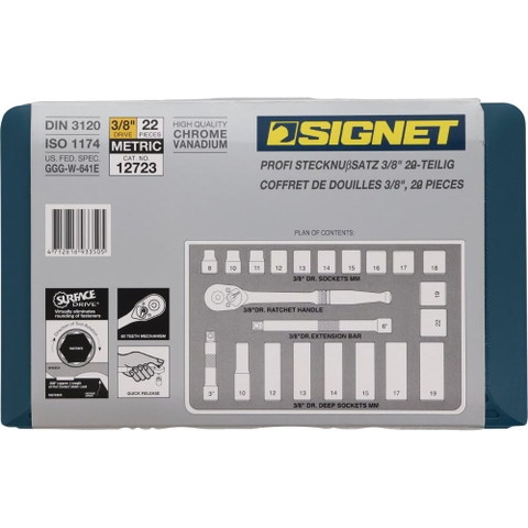Bộ Đầu Khẩu 3/8" Signet 12723  - 22 Chi Tiết