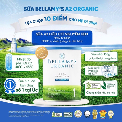 Sữa bột Bellamy's Organic A2 350g nk