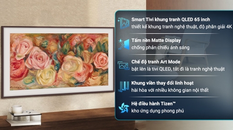 Smart Tivi Khung Tranh The Frame QLED Samsung AI 4K 65 inch QA65LS03D
