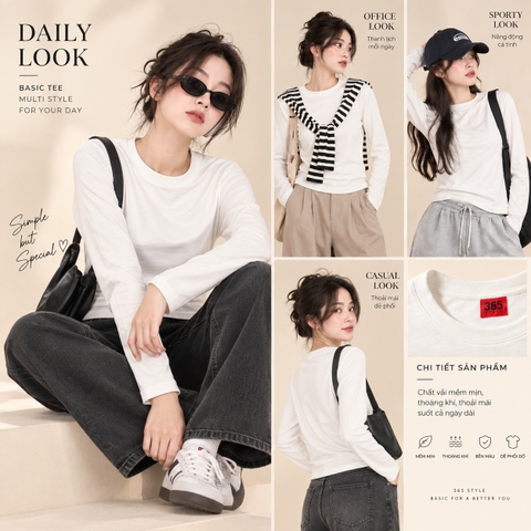 Áo thun DT nữ Cổ Tròn S021 365STYLE - SWTS26S021