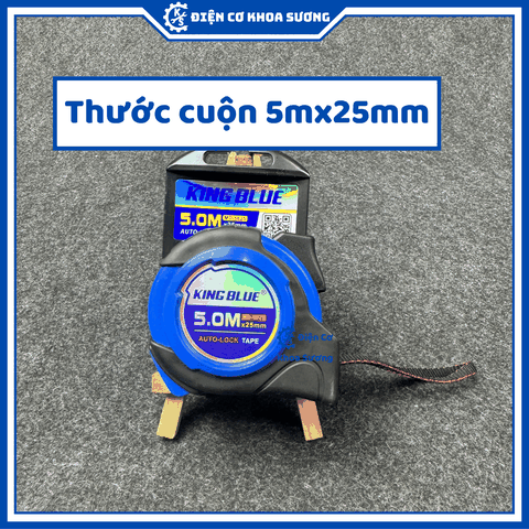 Thước cuộn tự hãm, khóa tự động KingBlue, chiều dài 5m x 25mm, 8m x 25mm MD - Hàng chính hãng