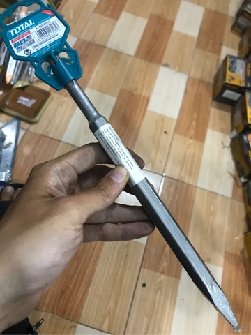 Mũi đục nhọn 14*250mm, Mũi đục dẹp 14*250*40mm Total TAC1511141, TAC15121411, TAC15121412 - Hàng chính hãng