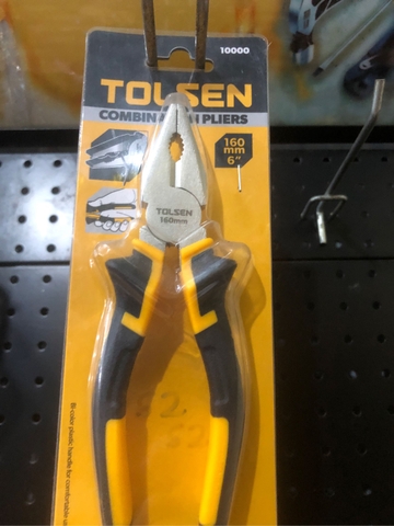Kìm răng kìm điện đa năng mũi vuông 6inch/160mm TOLSEN 10000, 10001, 10002 - Hàng chính hãng