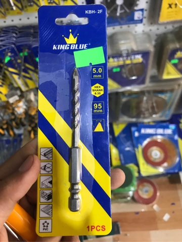 Mũi khoan đa năng lục giác, lệch tâm Kingblue KBH2F kích thước 4 - 12mm, dài 95mm, khoan tường, gạch men, đá, kính.