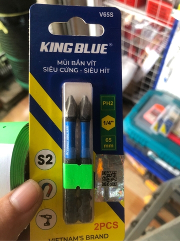 Đầu vít bake PH2 chuôi lục giác phủ kim cương, độ cứng và độ bám vit cao KingBlue PH2*50, PH2*65, PH2*100, PH*150 - V50S