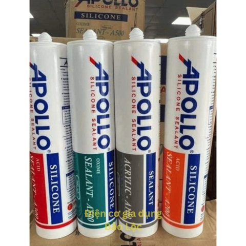 Keo Silicone APOLLO CHÍNH HÃNG A300, A500 Dán Kính - Độ Bám Dính Cao, Nhanh Khô, Cam Kết Chính Hãng