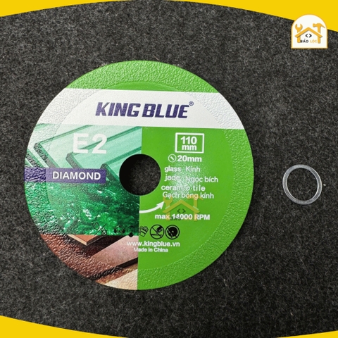 Lưỡi cắt kính, gạch bóng kính, đá cẩm thạch Kingblue 1 tấc 110mm E2, hợp kim thép - Hàng chính hãng