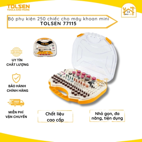 Bộ phụ kiện 250 chiếc cho máy khoan mini 250PCS Tolsen 77115