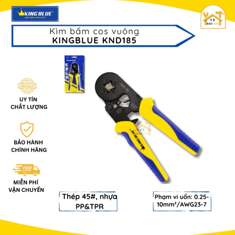 Kìm bấm cos vuông thép C45 chịu lực tốt KingBlue KND185 - Hàng chính hãng